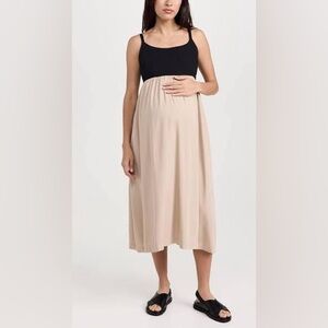 Hatch Mona Midi Maternity Dress in terracotta